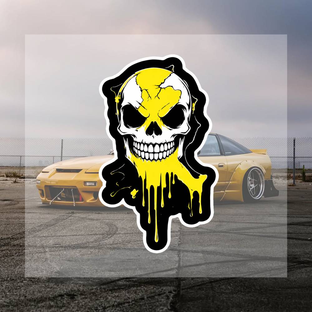 Yellow Laptop Accessories - メルトイエロー 16cm クリエイティブステッカー デカール バイク 車