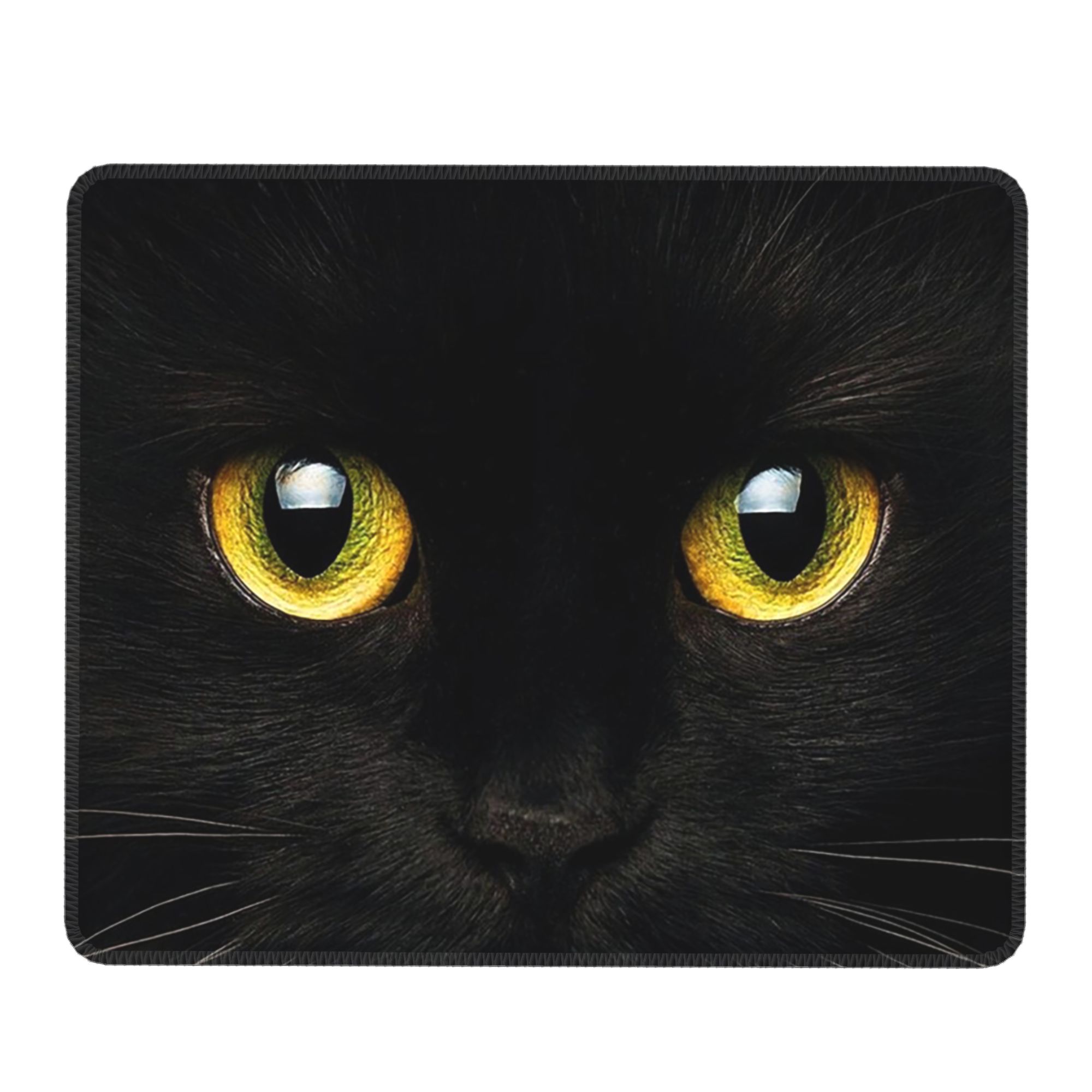 Yellow Laptop Accessories - 黒猫の顔と黄色の目マウスパッドコンピュータキーボードマウスマットゲーマーPCラップトップデスクマットオフィスアクセサリーテーブルマット