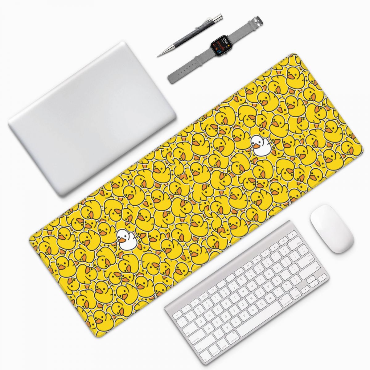 Yellow Laptop Accessories - 黄色いアヒル柄大型マウスパッド コンピューターキーボードマウスマット ゲーミングPC ノートパソコン デスクマット オフィスアクセサリー