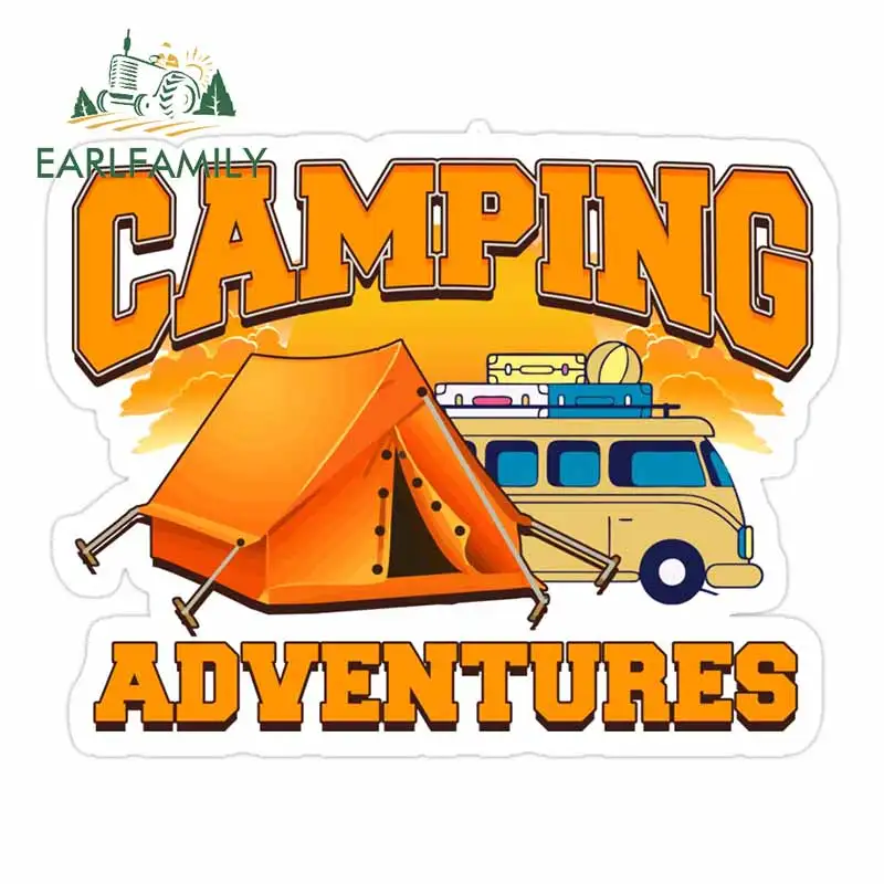 EARLFAMILY キャンプ冒険車のステッカーモーターホー - Yellow Laptop Accessories のレビューと価格